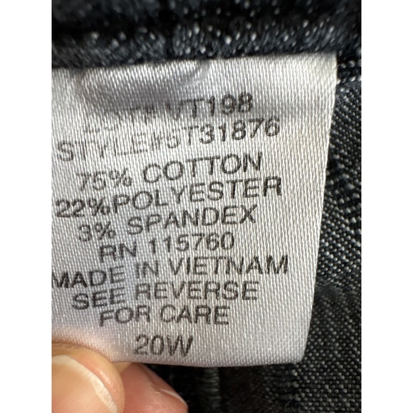 Dressbarn Women Dress Pants Waist 20 Gray Pinstripe Straight Leg Career Casual - Picture 11 of 13